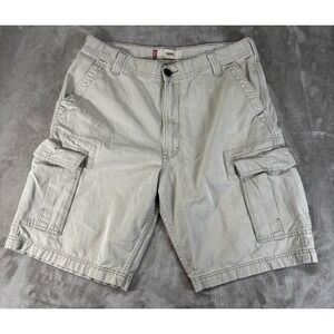 Levi's Cargo Shorts Mens 36 Tan Khaki Fair Distressed Cotton Utility 6-Pocket